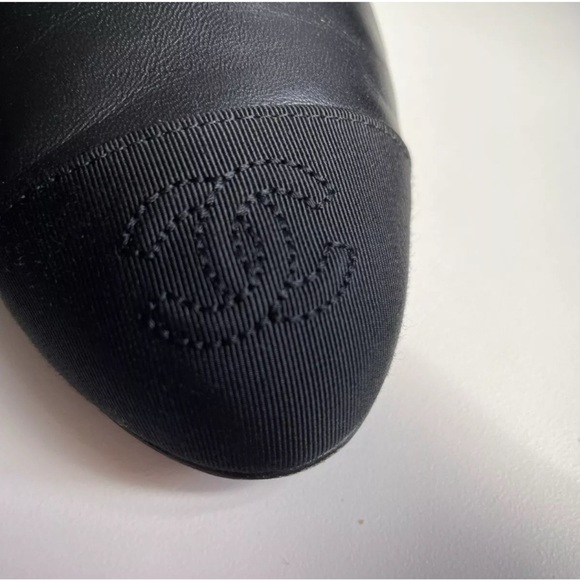 NEW Chanel Ballet Pump With Lucite Structured Heel  Grosgrain CC Toe Cap - Picture 7 of 9